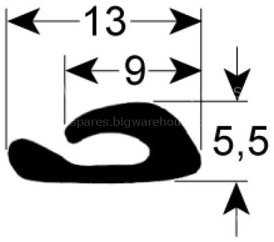 Window gasket profile 1880 L 1385mm Qty 1