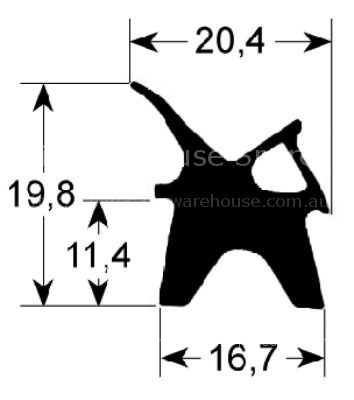 Door seal profile 2410 Qty supplied by meter