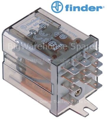 Power relays FINDER 230VAC 10A 3CO connection male faston 4.8mm