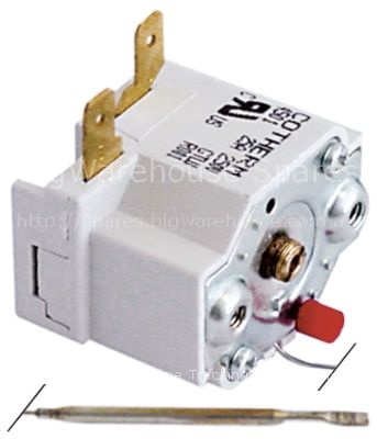 Safety thermostat 1-pole 1NC 25A probe ø 3mm probe L 100mm capil