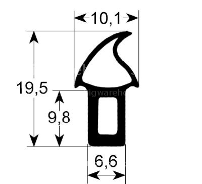Door seal profile 2740 L 1350mm Qty 1