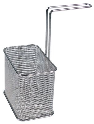 Pasta basket L1 120mm W1 90mm H1 148mm H2 235mm stainless steel