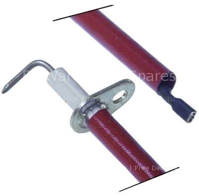 Ignition electrode flange length 23mm flange width 15mm D1 ø 6,5