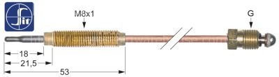 Thermocouple SIT M8x1 L 1200mm M8x1