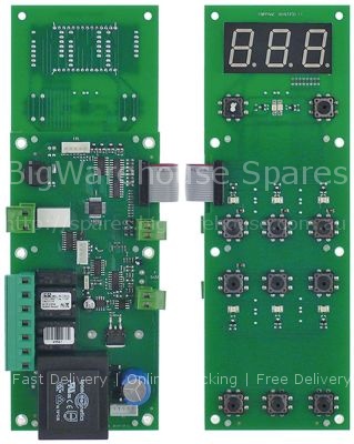 Control PCB for pizza oven  L 230 mm W 80 mm connection screw cl