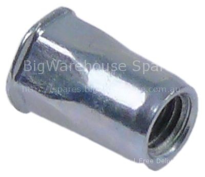 Rivet nut thread M5 DN 7mm L 12mm hexagon Qty 10 pcs