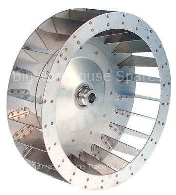 Fan wheel D1 ø 335mm H1 100mm blades 24 D2 ø 19,5mm D3 ø 23mm H2
