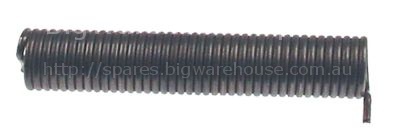 Torsion spring ø 27,4mm L2 150mm wire gauge ø 3,6mm mounting pos