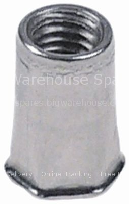 Rivet nut thread M5 DN 4mm L 12mm SS Qty 1 pcs ø 7mm WS 6