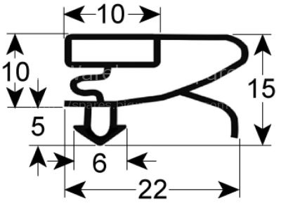 Refrigeration gasket profile 9753 W 550mm L 750mm plug size
