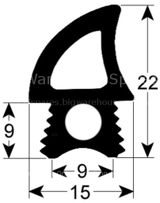 Door seal profile 2767 L 2100mm suitable for TECNOEKA