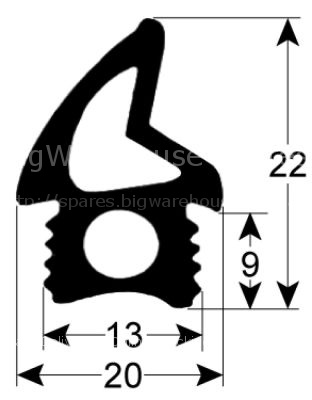 Door seal profile 2763 L 1800mm suitable for TECNODOM