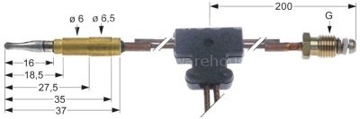 Thermocouple with interrupter M9x1 L 750mm plug connection ø6.0(