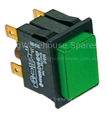 Momentary push switch mounting measurements 30x22mm square green