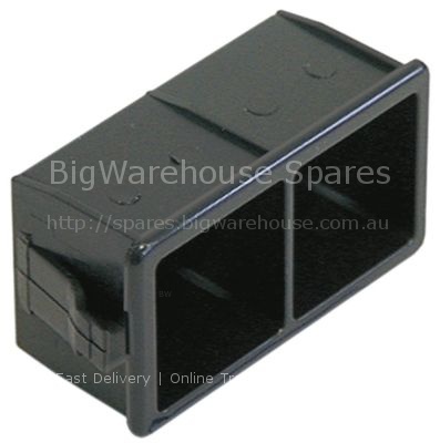 Element holder double mounting measurements 28.5x52.6mm black