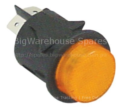 Momentary push switch mounting measurements ø25mm round orange 1