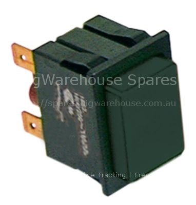 Push switch mounting measurements 30x22mm rectangular black 1NO