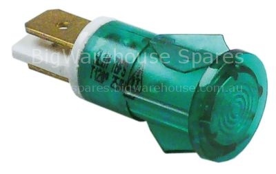 Indicator light ø 12mm green 230V connection male faston 6.3mm t