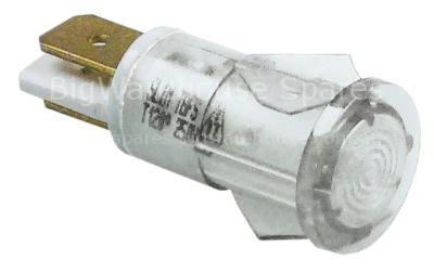 Indicator light ø 12mm clear 230V connection male faston 6.3mm t