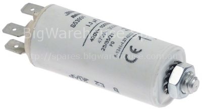 Operating capacitor capacity 1,5µF 420V ø 25mm L 70mm M8 connect