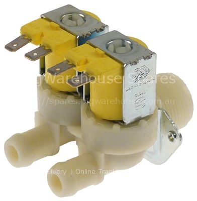 Solenoid valve double straight 24VAC inlet 3/4" outlet 11,5mm DN