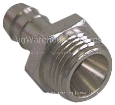 Hose connector nickel-plated brass straight thread 3/8" hose ø 1