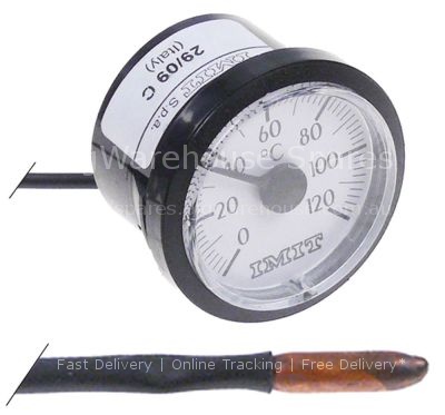 Thermometer mounting ø 40mm t.max. 120°C 0 up to +120°C probe ø
