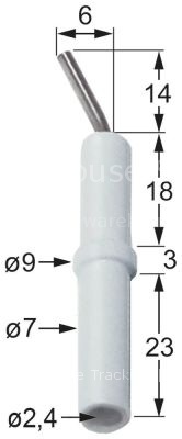 Ignition electrode D1 ø 7mm D2 ø 9mm connection ø2.4mm L1 14mm L