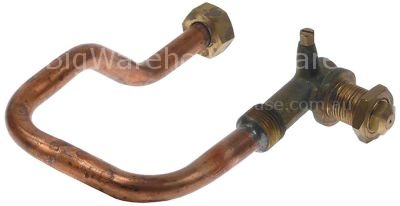 Gas line tube ø 12mm copper with nozzle holder