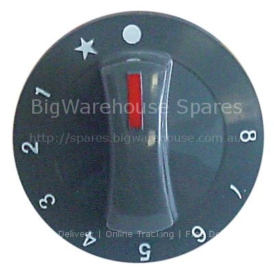 Knob gas thermostat 1-8 ø 71mm shaft ø 6x4.6mm shaft flat upper