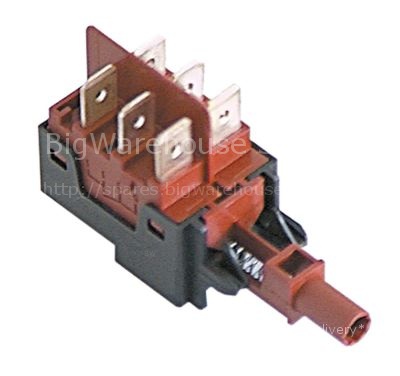 Momentary switch unit 2CO 250V 16A connection male faston 6.3mm