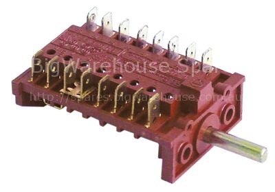 Cam switch 6 operating positions sequence 0-1-2-3-4-5 16A shaft