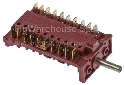 Cam switch 6 operating positions sequence 0-1-2-3-4-5 16A shaft