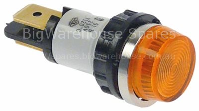 Indicator light ø 18mm yellow 250V connection F6.3 temp.-resist.