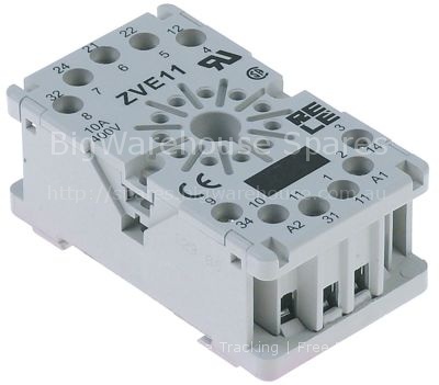 Relay socket 11-pole connection plug-in connection round 11-pole