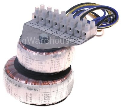 Transformer primary 230VAC secondary 12VAC 15/50VA secondary 2,1