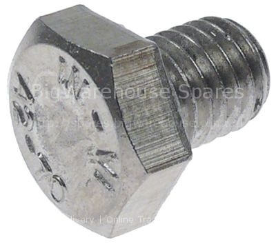 Hexagonal screw thread M8 thread L 10mm SS WS 13 Qty 1 pcs DIN 9