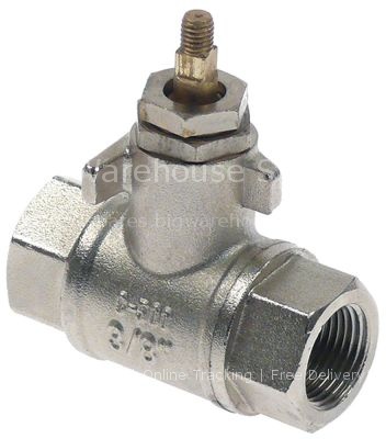 Ball valve inlet 3/8" IT outlet 3/8" IT L 54,5mm H 82mm