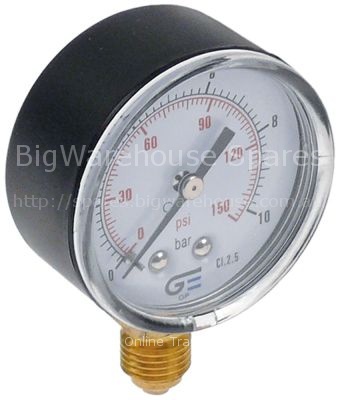 Manometer ø 52mm pressure range 0 up to 10bar connection dishwas