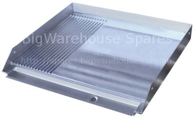 Griddle L 875mm W 720mm H 80mm stainless steel