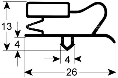 Refrigeration gasket profile 9013 W 380mm L 400mm plug size