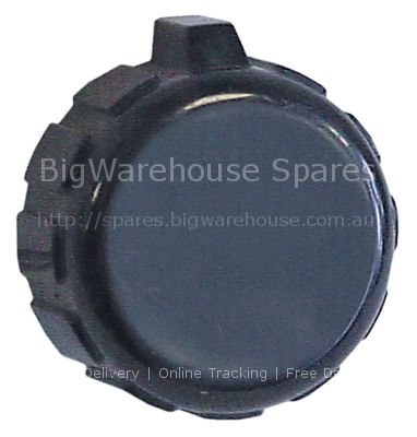 Knob switch zero mark ø 45mm shaft ø 6x6mm black