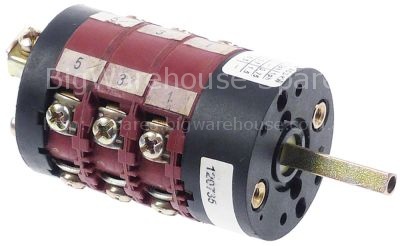 Rotary switch 0-1-2 16A shaft L 25mm connection screw clamp 3 op