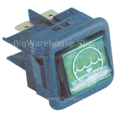 Momentary rocker switch mounting measurements 27.8x25mm green 2C