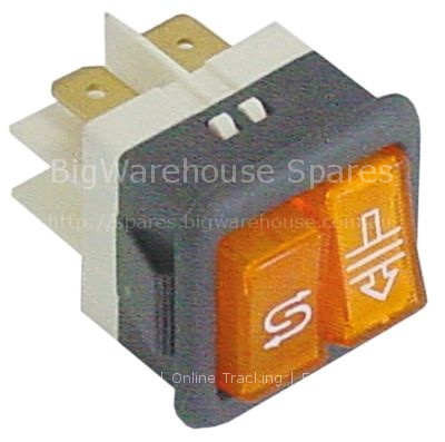 Momentary rocker switch mounting measurements 27.8x25mm orange