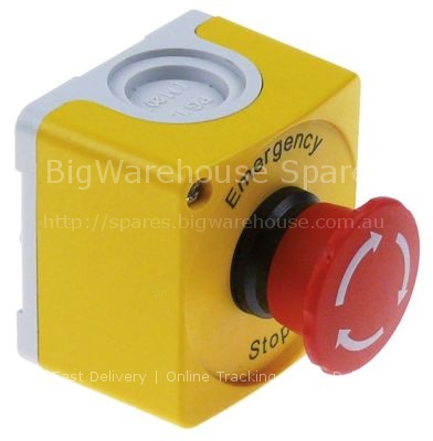 Emergency stop switch complete yellow/red