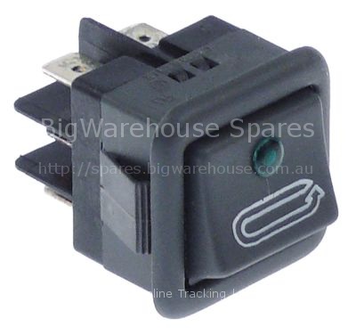 Momentary rocker switch mounting measurements 27.8x25mm black/gr
