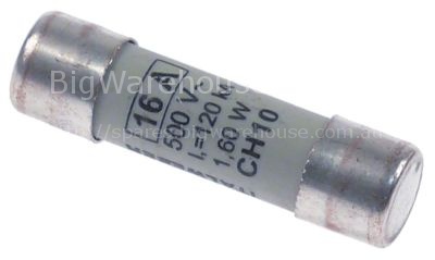 Fine fuse size ø10x38mm 16A rated 500V type Gg fast-acting Qty 1