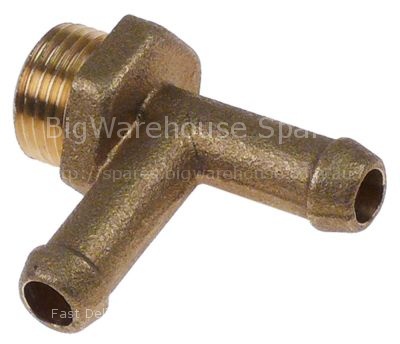 Hose connector thread 1/2" T-piece grommet ø 12mm grommet length