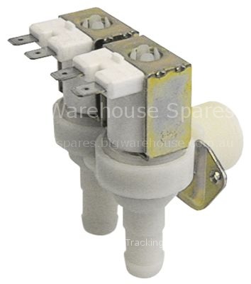 Solenoid valve double angled 24VAC inlet 3/4" outlet 14mm DN10 T